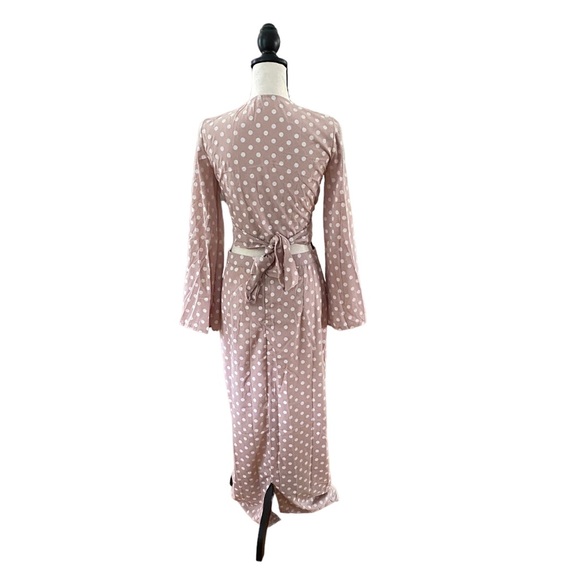 Polka Dot Flare Sleeve Wrap Top and Maxi Skirt - Picture 2 of 2